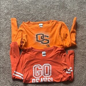 Orange Oregon State Beavers Long Sleeve Shirts size Large